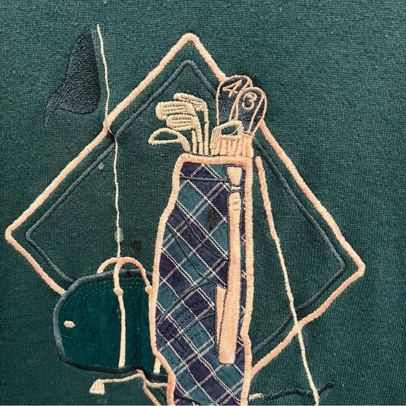 Vintage Golf Embroidery  Sweatshirt with Collar size XL - Picture 2 of 6